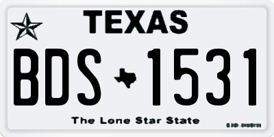 TX license plate BDS1531