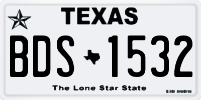 TX license plate BDS1532