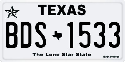 TX license plate BDS1533