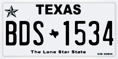 TX license plate BDS1534