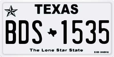 TX license plate BDS1535