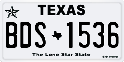 TX license plate BDS1536