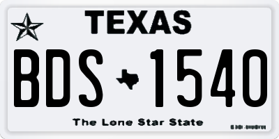 TX license plate BDS1540