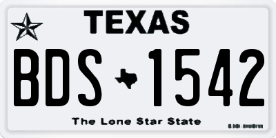 TX license plate BDS1542