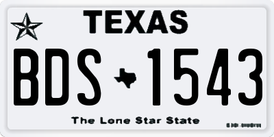 TX license plate BDS1543