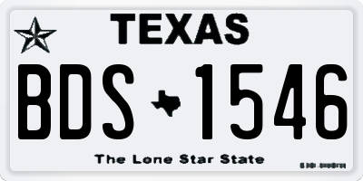 TX license plate BDS1546