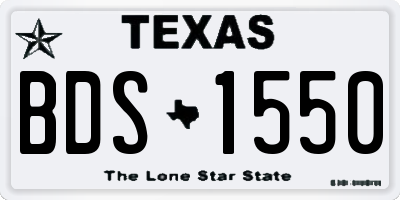 TX license plate BDS1550