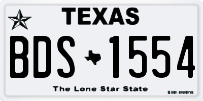TX license plate BDS1554