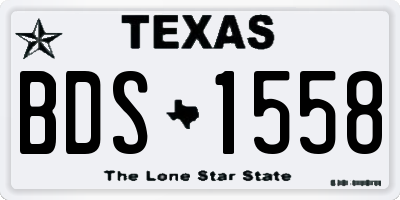 TX license plate BDS1558