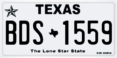 TX license plate BDS1559
