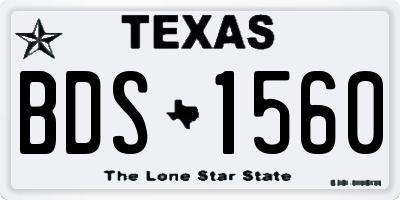 TX license plate BDS1560