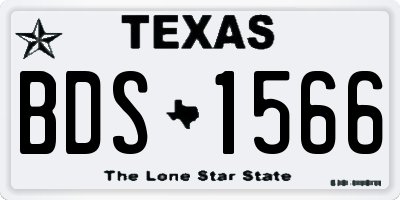 TX license plate BDS1566