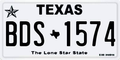 TX license plate BDS1574