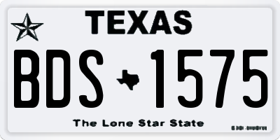 TX license plate BDS1575