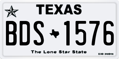 TX license plate BDS1576