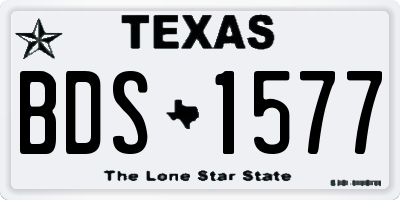 TX license plate BDS1577