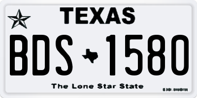 TX license plate BDS1580