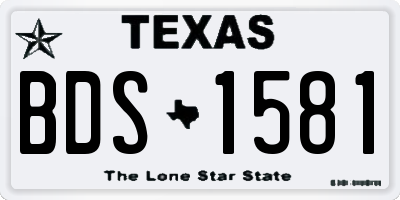 TX license plate BDS1581