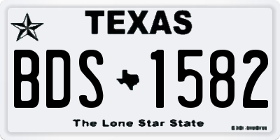 TX license plate BDS1582