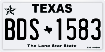 TX license plate BDS1583