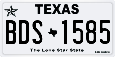 TX license plate BDS1585