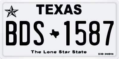 TX license plate BDS1587
