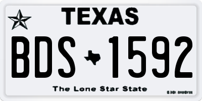 TX license plate BDS1592