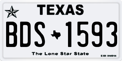 TX license plate BDS1593