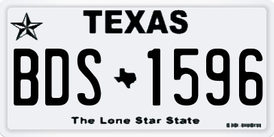 TX license plate BDS1596