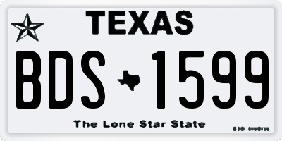 TX license plate BDS1599