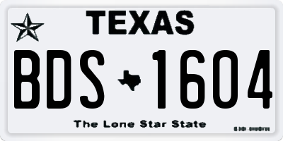 TX license plate BDS1604