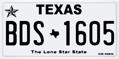 TX license plate BDS1605