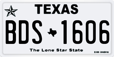 TX license plate BDS1606