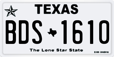 TX license plate BDS1610