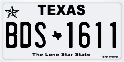 TX license plate BDS1611