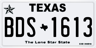 TX license plate BDS1613