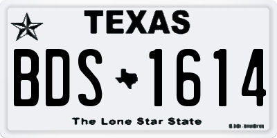 TX license plate BDS1614