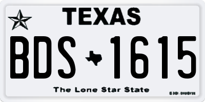 TX license plate BDS1615