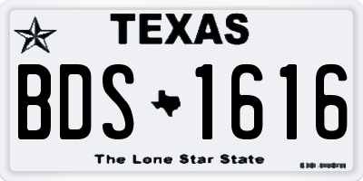 TX license plate BDS1616