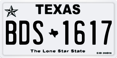 TX license plate BDS1617