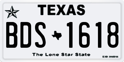 TX license plate BDS1618