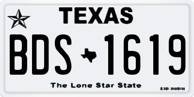 TX license plate BDS1619