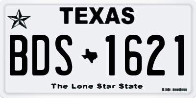 TX license plate BDS1621