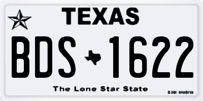 TX license plate BDS1622