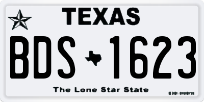 TX license plate BDS1623