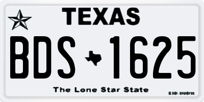 TX license plate BDS1625