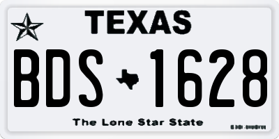 TX license plate BDS1628