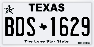 TX license plate BDS1629