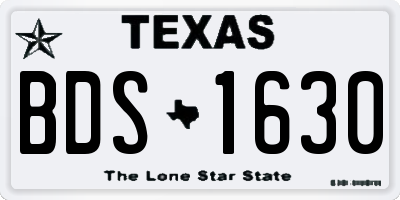 TX license plate BDS1630