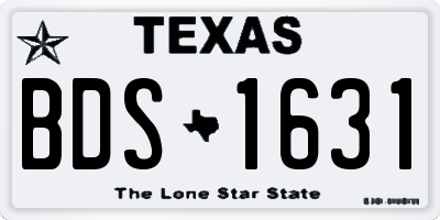 TX license plate BDS1631